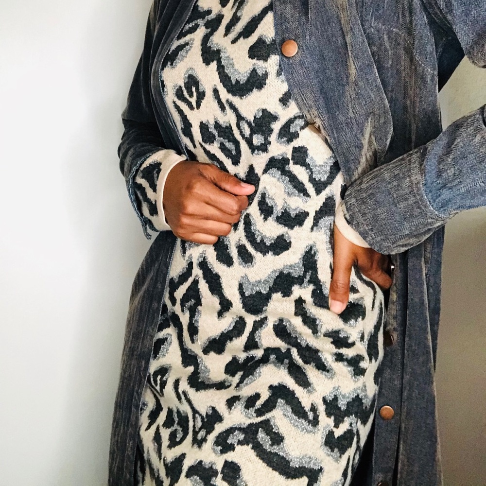 Printed Sweater Dress